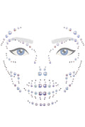 Gezichtssticker halloween white pearl skull