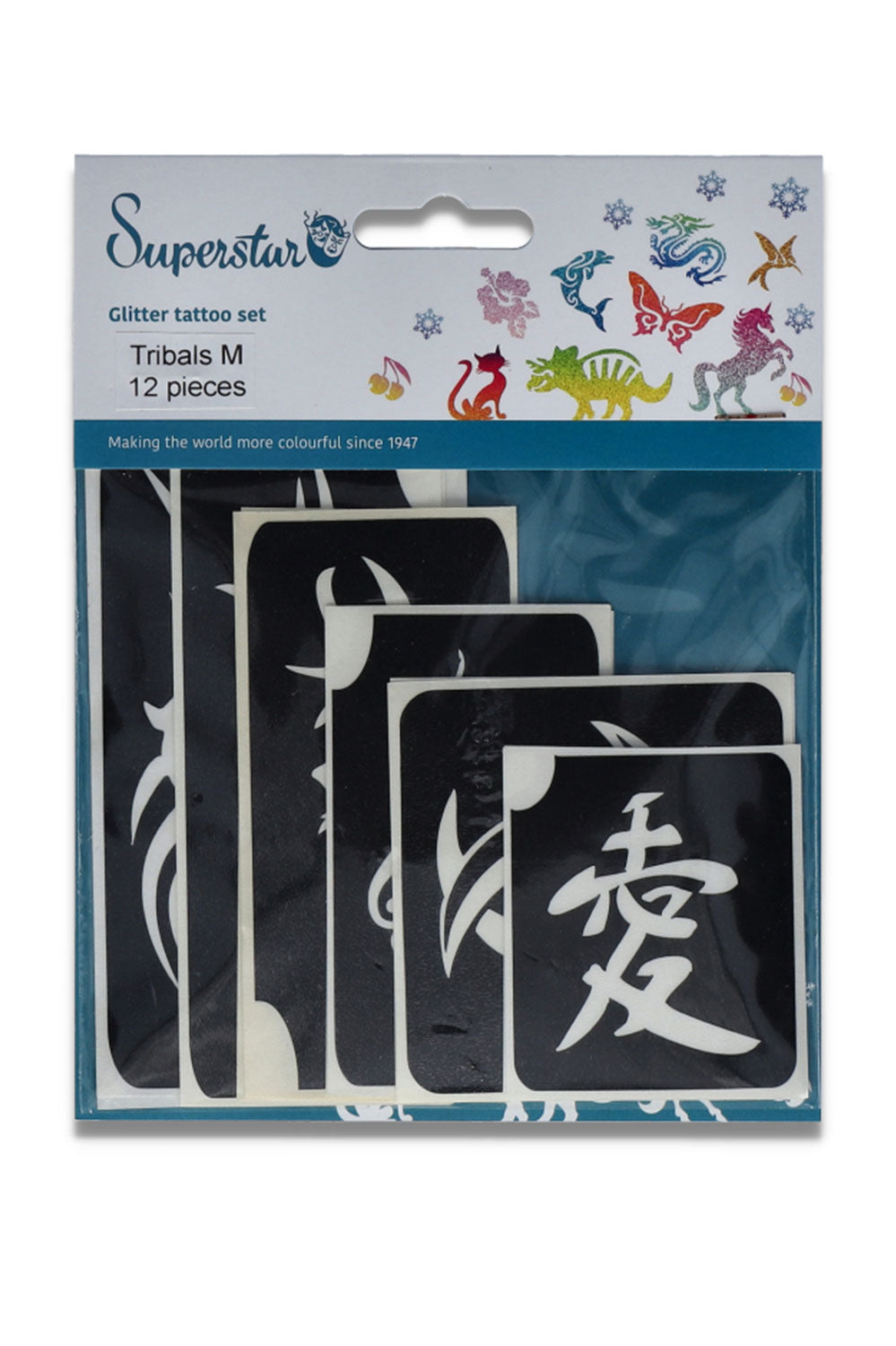 Glitter tattoo stencils Tribal 12 pcs (98808 )