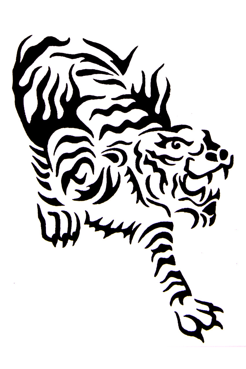 QuickTattoo glitter sjabloon Tijger