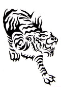 QuickTattoo glitter sjabloon Tijger
