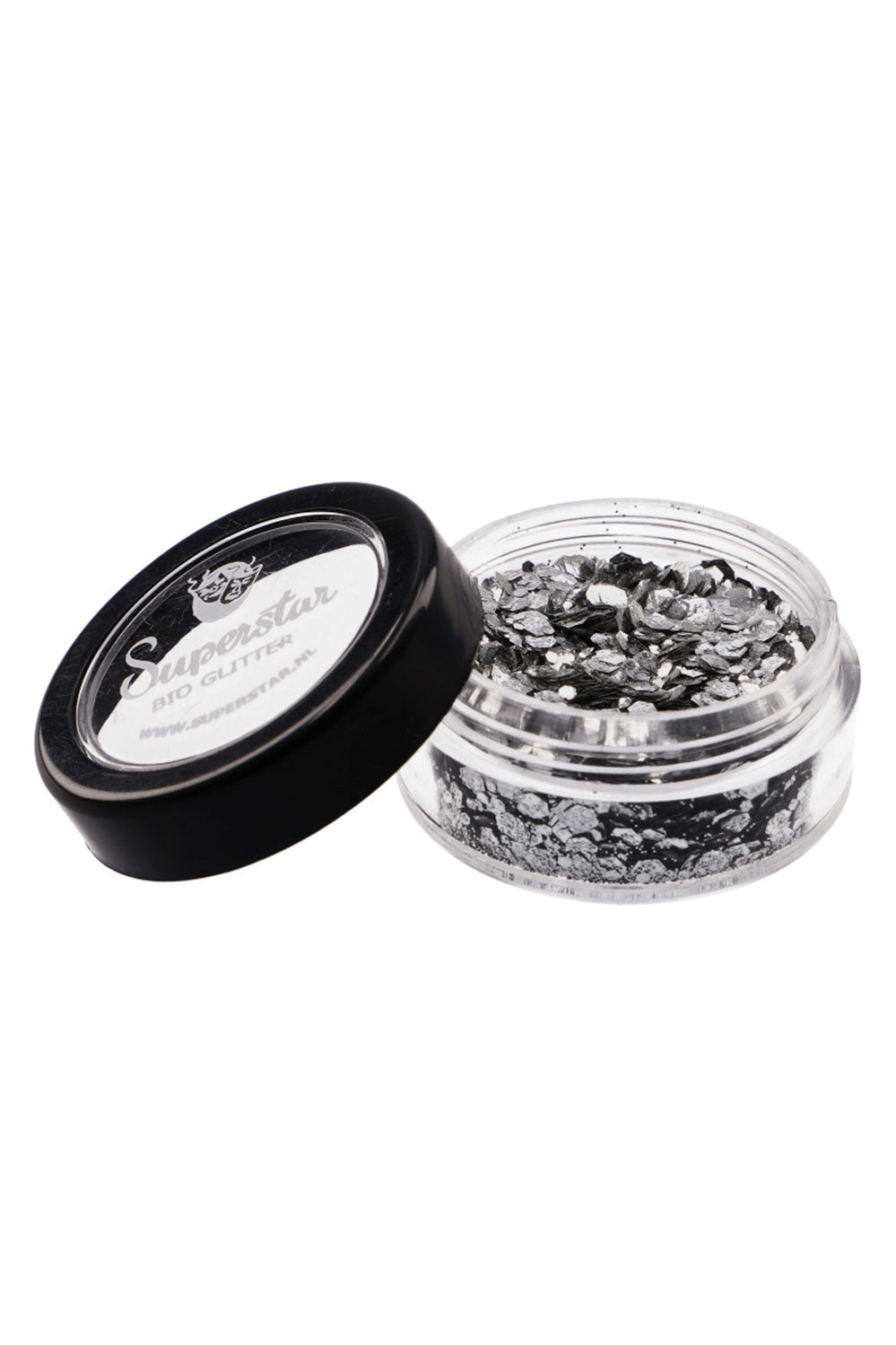 SILVER Biodegradable Face- and Bodyglitter Chunky Mix 6ml. 98407