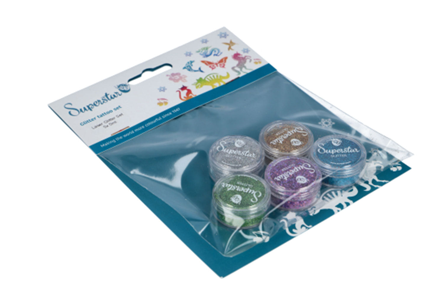 Basic glitterset for glitter tattoo 5 x 5 ml  (98803) laser