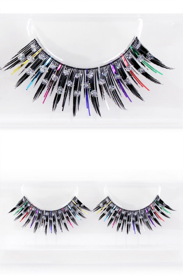 Wimpers multicolour met diamantjes