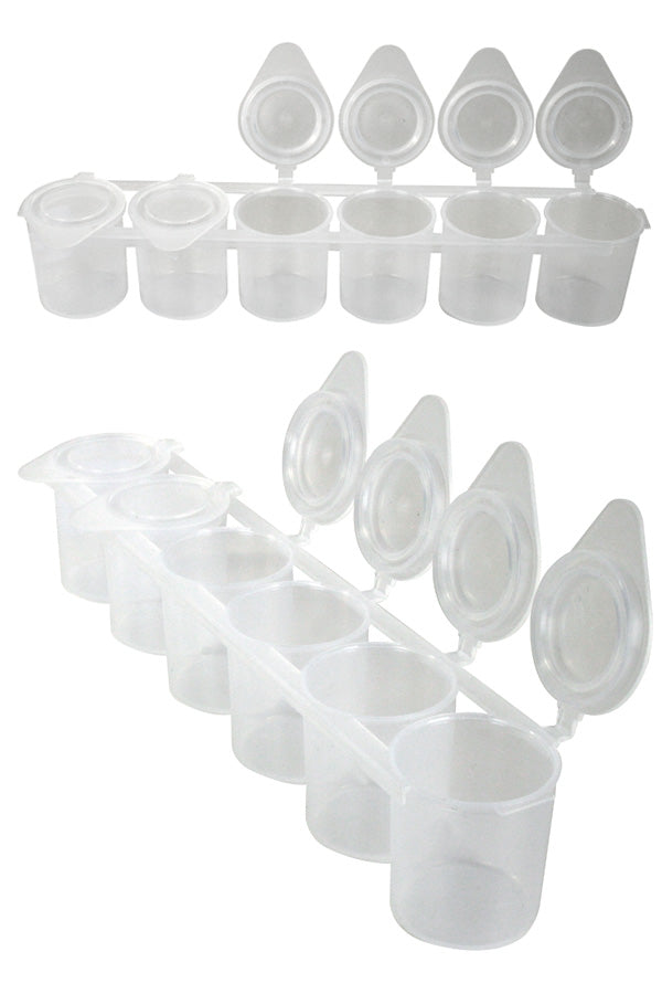 Six pack plastic potjes 97991