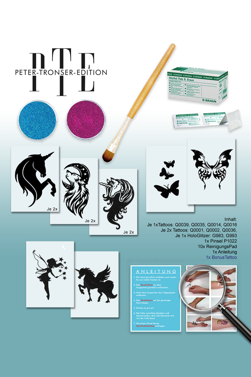 QuickTattoo Glitter tattoo sjabloon box meisjes