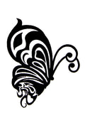QuickTattoo glitter sjabloon vlinder met gesloten vleugels