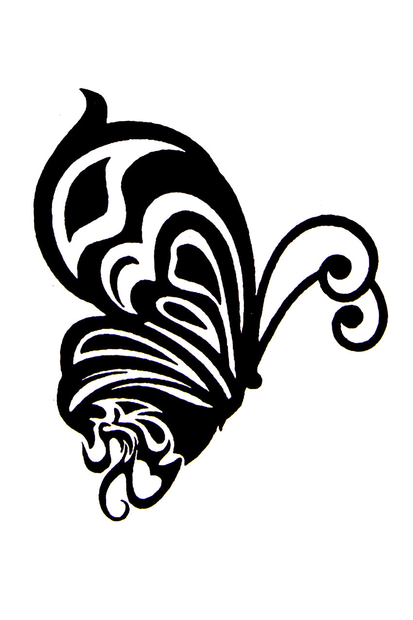 QuickTattoo glitter sjabloon vlinder met gesloten vleugels