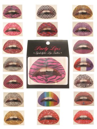 Tijdelijke lip tattoo's 18 prints assorti