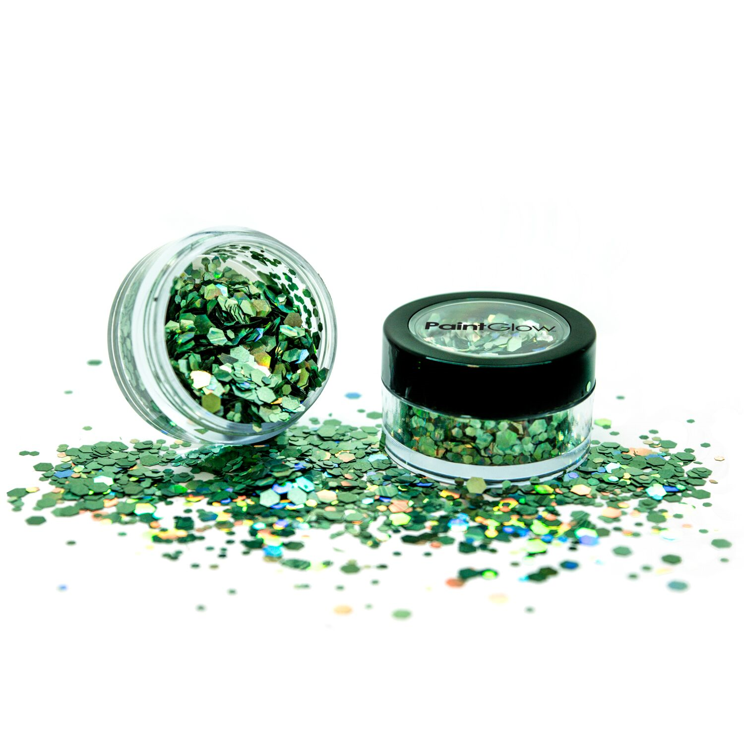 Holografische chunky glitters Green envy