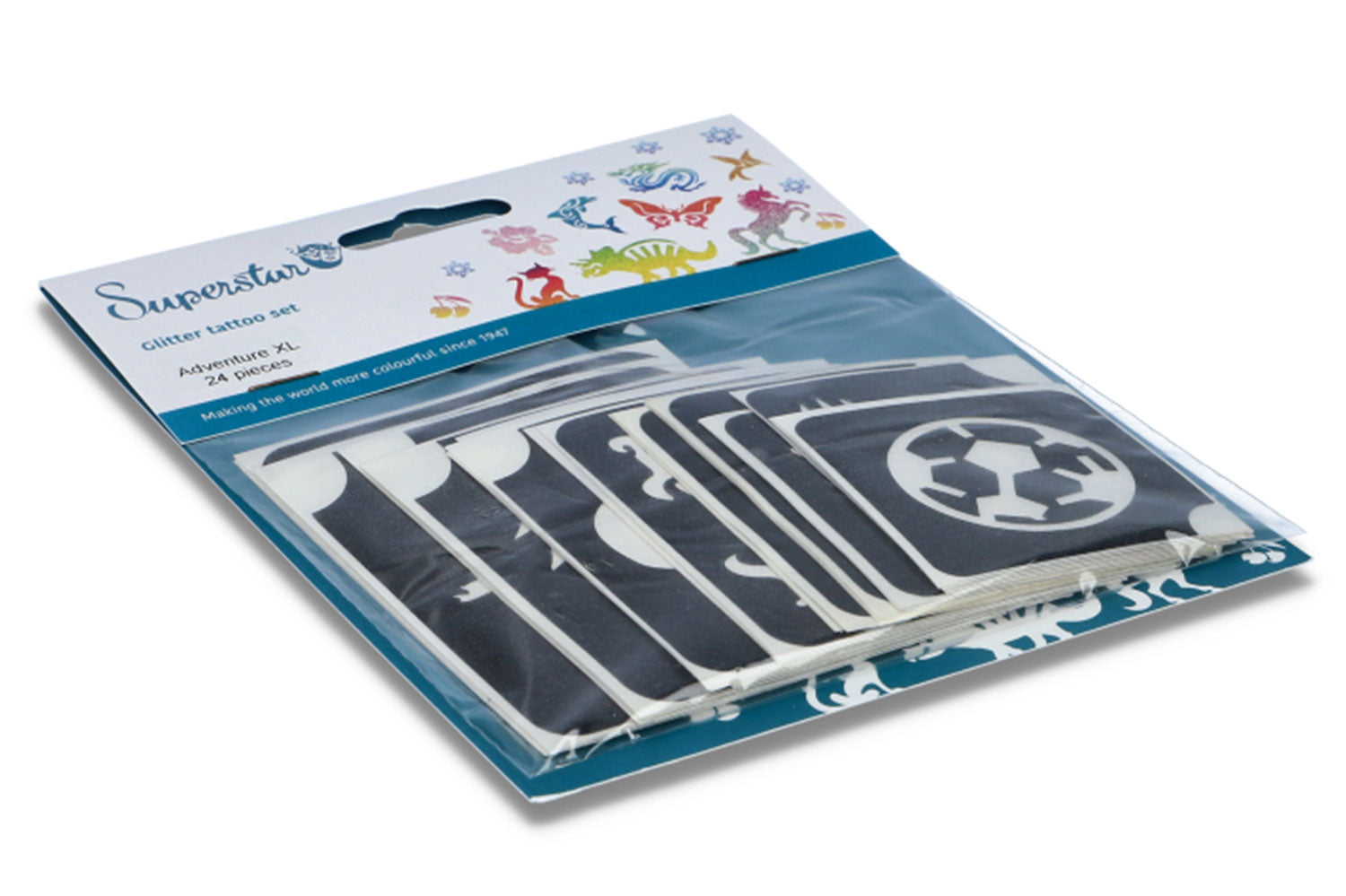 Glitter tattoo stencils XL Adventure  24 pcs (98811 )