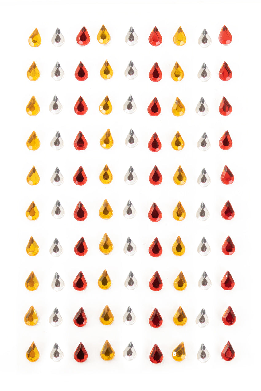 PXP Professional Colours Decoratiestickers 90 x druppels rood wit geel
