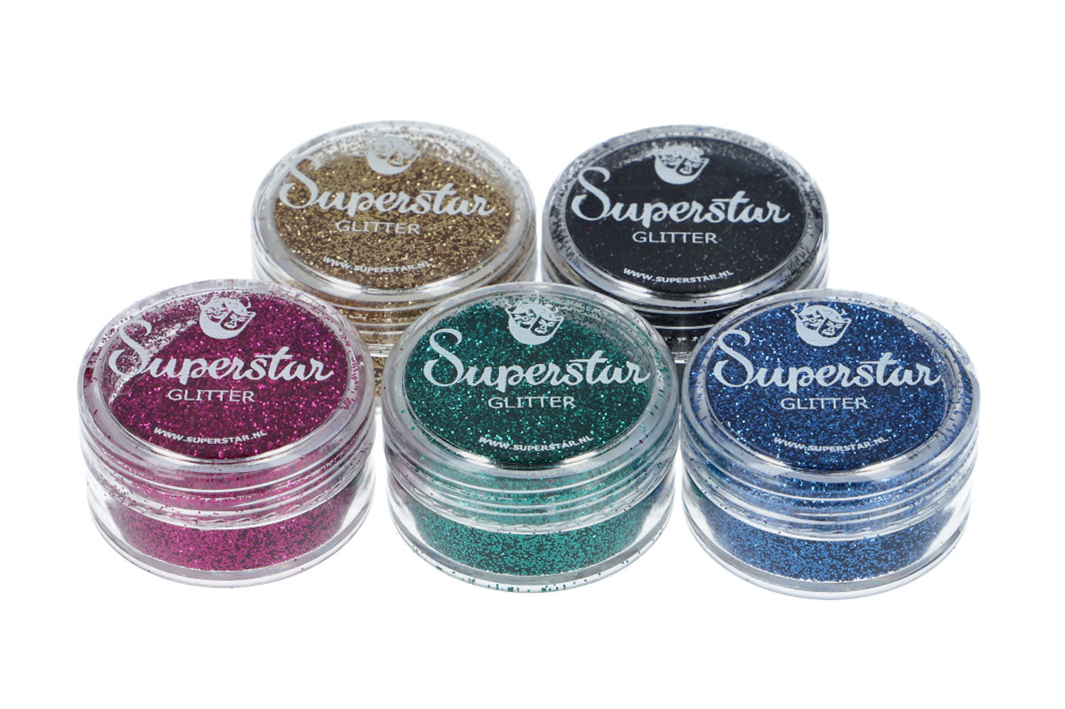 Festive glitterset for glitter tattoo 5 x 5 ml  (98842)