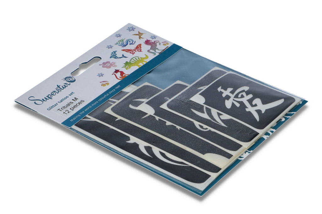 Glitter tattoo stencils Tribal 12 pcs (98808 )