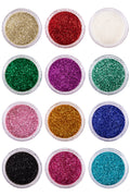 PXP biodegradable powder glitter 2.5 gr. eco set 12 assorted colors