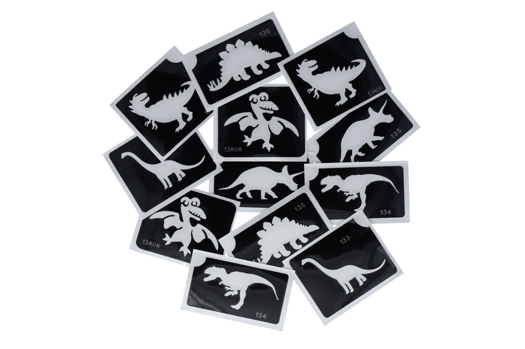 Dino Glitter Tattoo Stencils (12 pcs) 98844