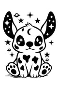 Quick Tattoo Glittersjabloon cosmic puppy