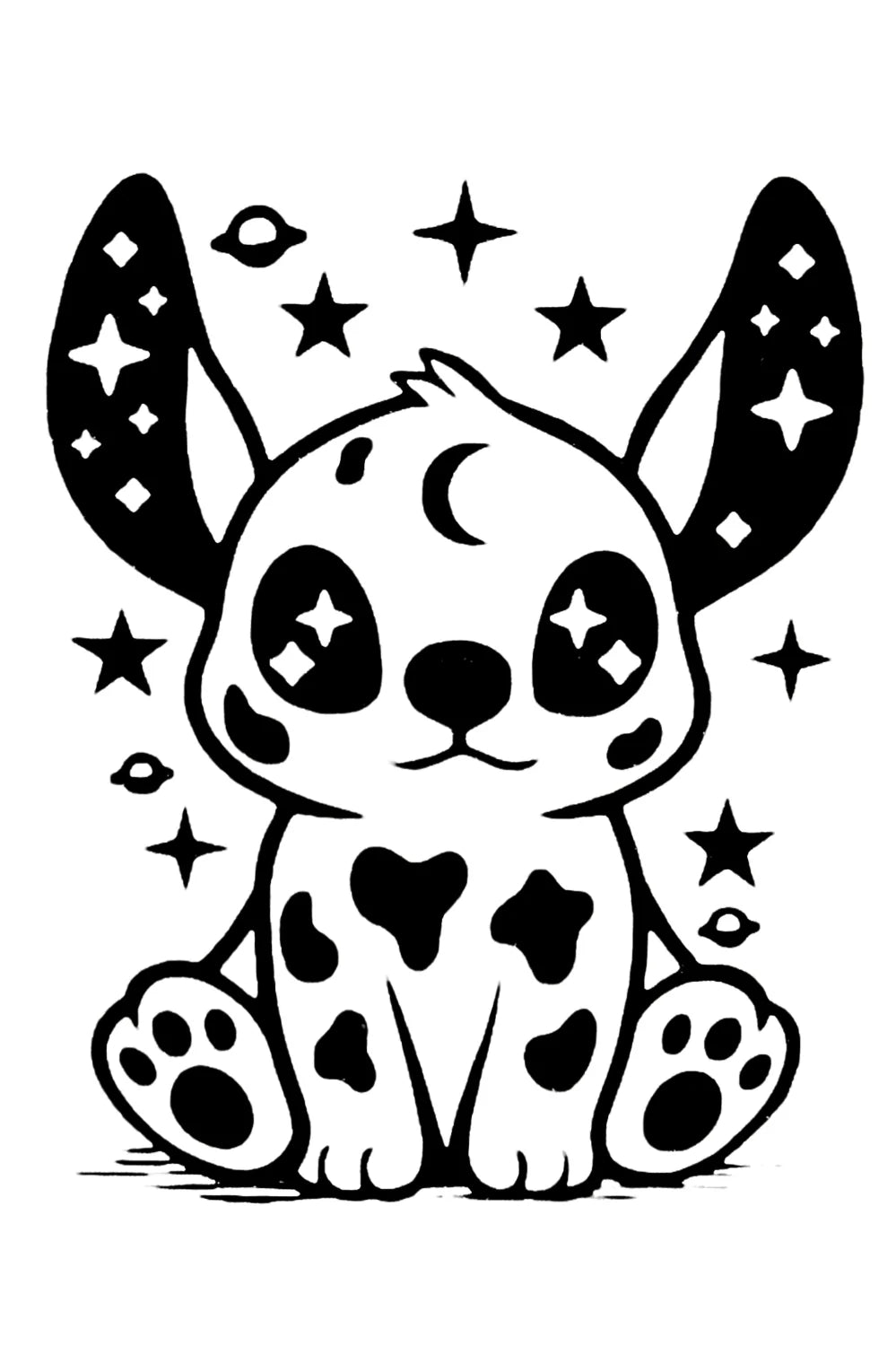 Quick Tattoo Glittersjabloon cosmic puppy