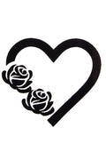 QuickTattoo glitter sjabloon Hartje met 2 rozen