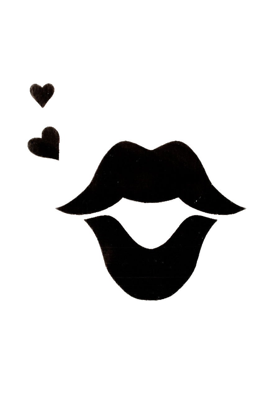 QuickTattoo glitter sjabloon kiss lips