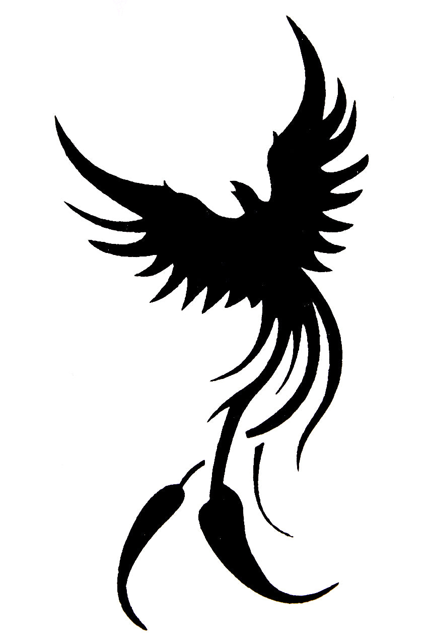 QuickTattoo glitter sjabloon Phoenix