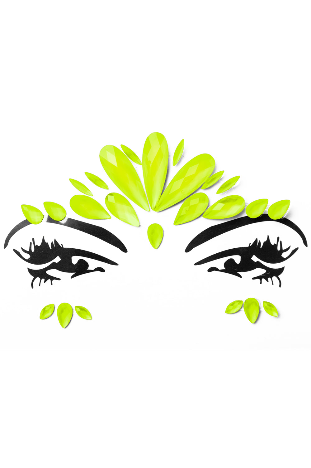 Neon glow gezichtssticker geel