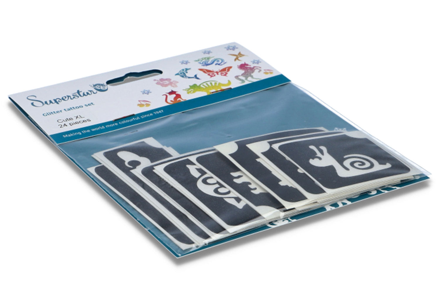 Glitter tattoo stencils XL Cute  24 pcs (98810 )