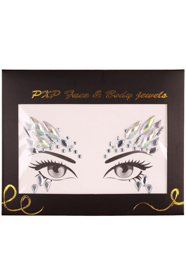 PXP Face & Body jewel Silver Flames and Drops