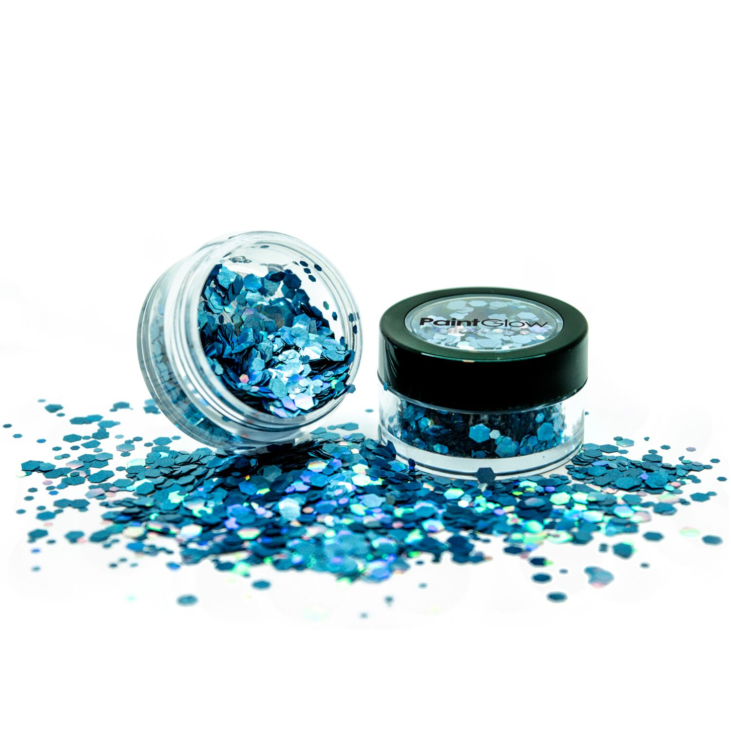 Holografische chunky glitters Cosmic blue