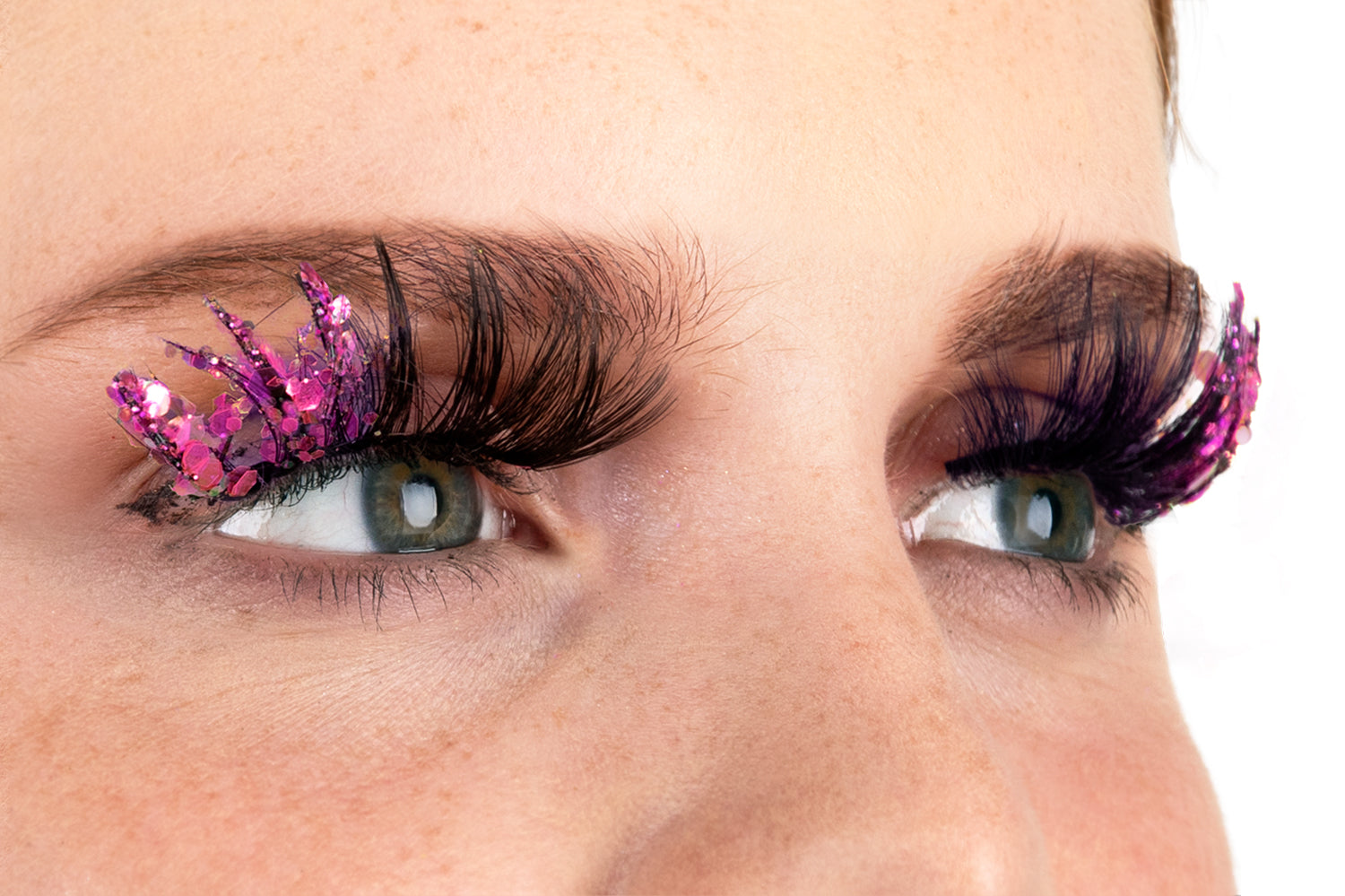 PXP Roze Fluoriserende glitter wimpers Barranquilla stijl