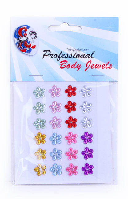 PXP Professional Colours Decoratiestickers 24 bloemetjes 10 mm ass kleuren op kaart