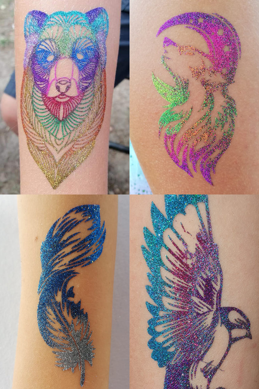 QuickTattoo glitter sjabloon Tijger