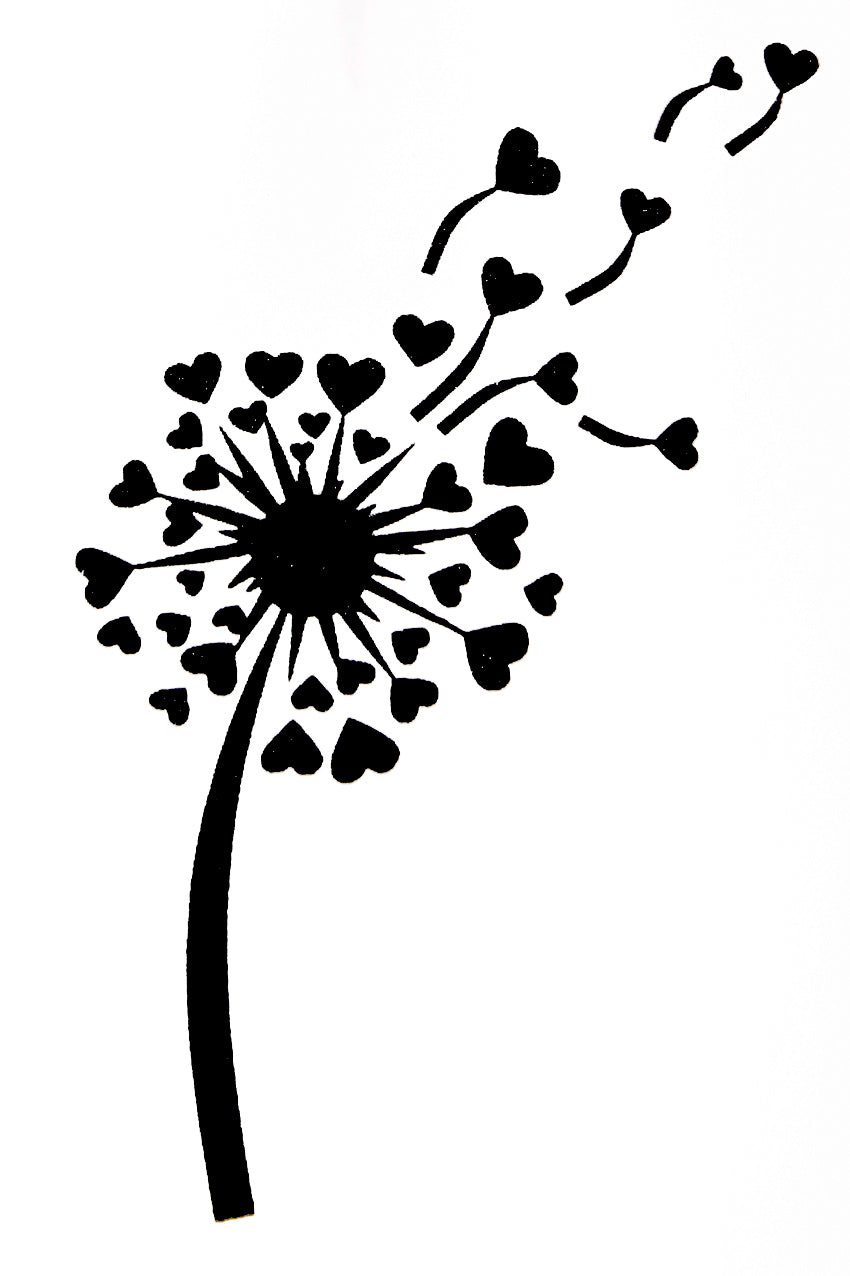 QuickTattoo glitter sjabloon paardenbloem zaadjes