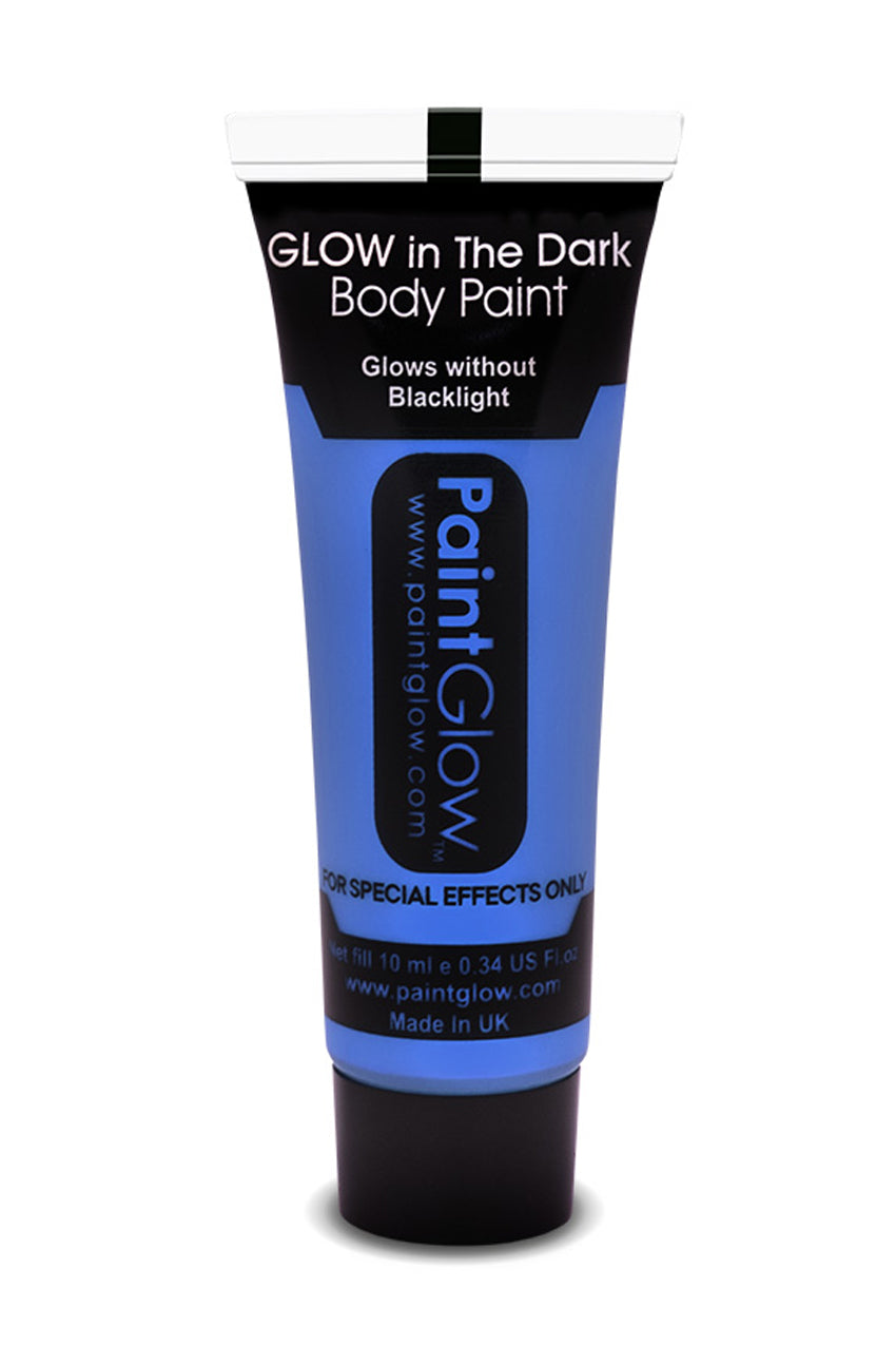 Face & body paint 10 ml glow in the dark blauw