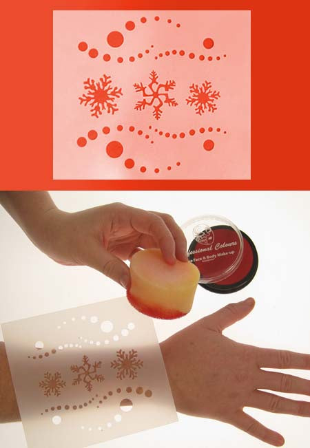 PXP stencil snow flakes and snowballs