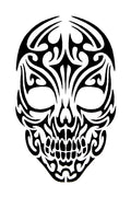 QuickTattoo glitter sjabloon tribal doodshoofd