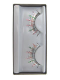 Wimpers zilver + rood/groen strings