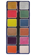 PXP Pearl Colors Palette 12 x 6 gram with 2 brushes  ( liner size 0 , flat size 1)