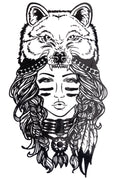 QuickTattoo Indiaanse vrouw maat L