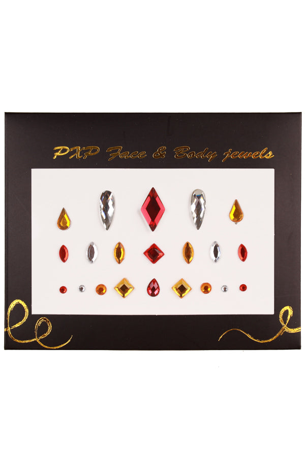 PXP Face & Body Jewel Diamonds in Red, Silver and Gold