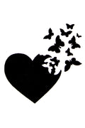 QuickTattoo gliiter sjabloon hartje met vlinders